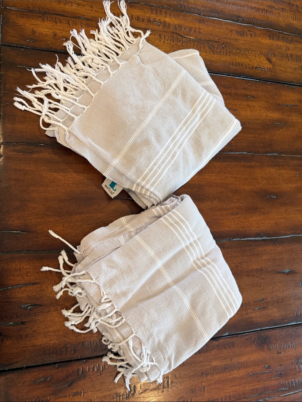 Soft Neutral Fringe Throw / Turkish Towel